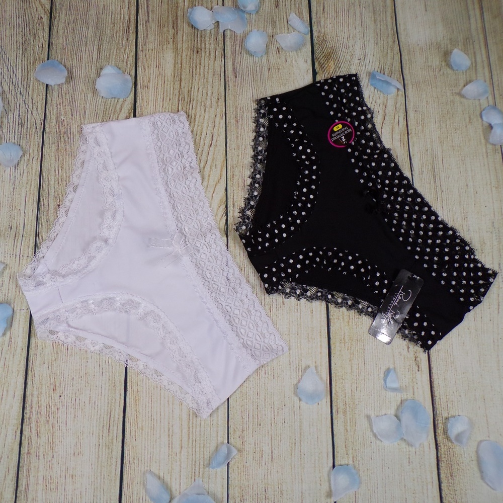 Rene Rofe Women's Set of 2 Boyshorts w/ Lace Trim